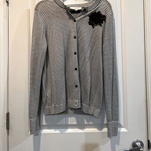 NWT Ann Taylor LOFT black/white striped cardigan